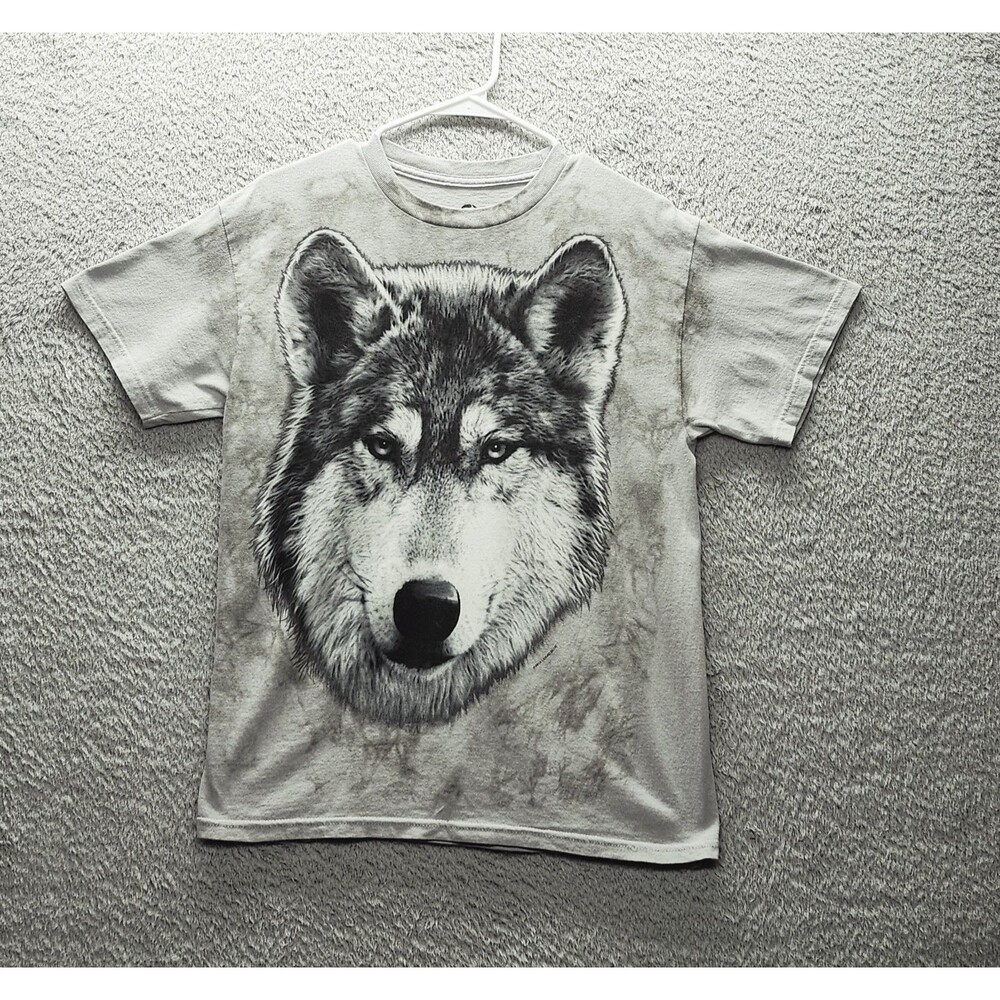 Liquid Blue Wolf Shirt Mens Medium All Over Print Grey Tie Dye Nature Graphic Te